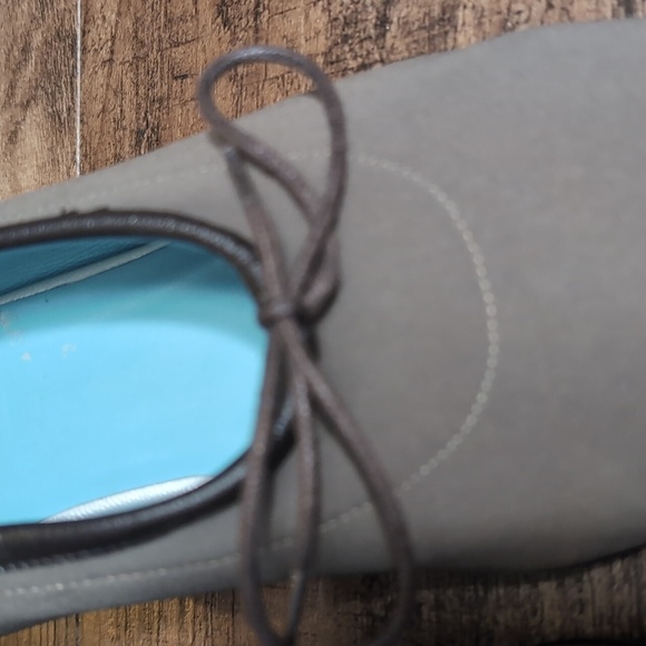 Thierry Rabotin Leather Trim Ponte Mid Heel Slip On Pumps Lace Up Size 8.0 Olive - Picture 8 of 11